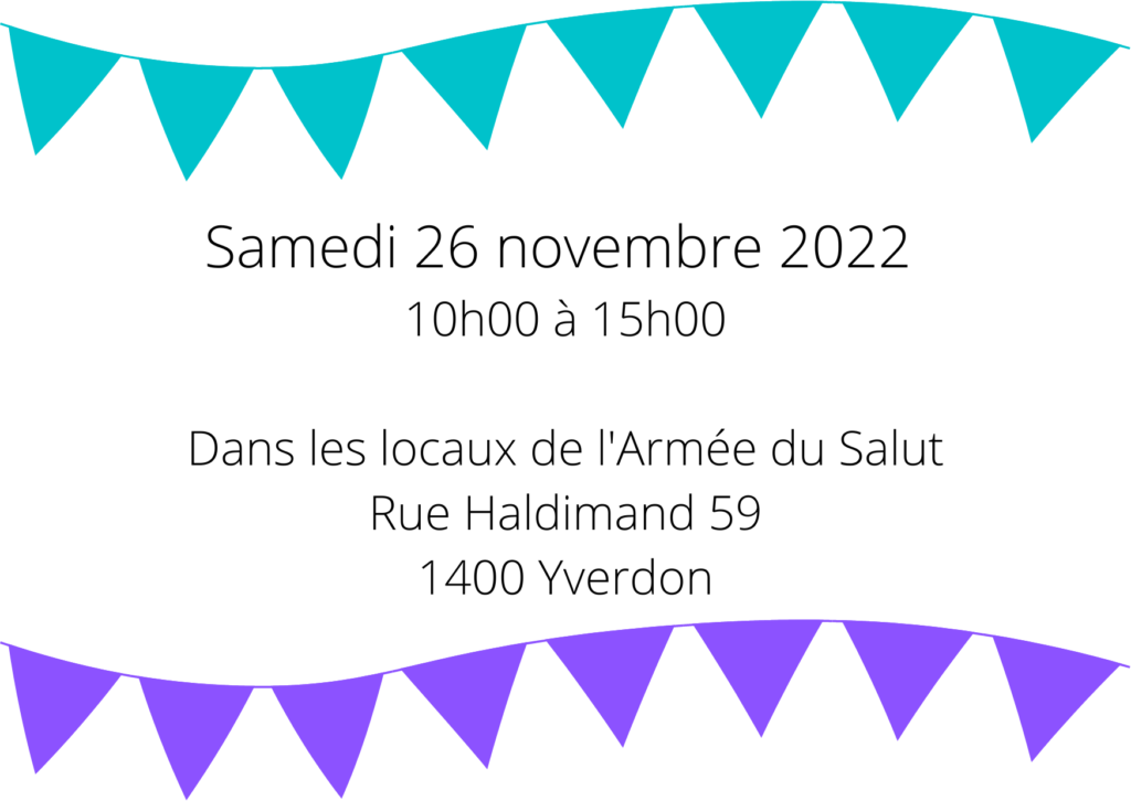 Invitation Rencontre le 26 novembre 2022, de 10 à 15 heures à Yverdon